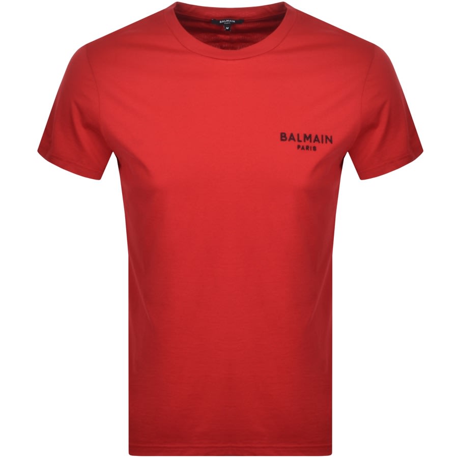 Alternative Image for ProductBalmain Logo T Shirt Dark Red1